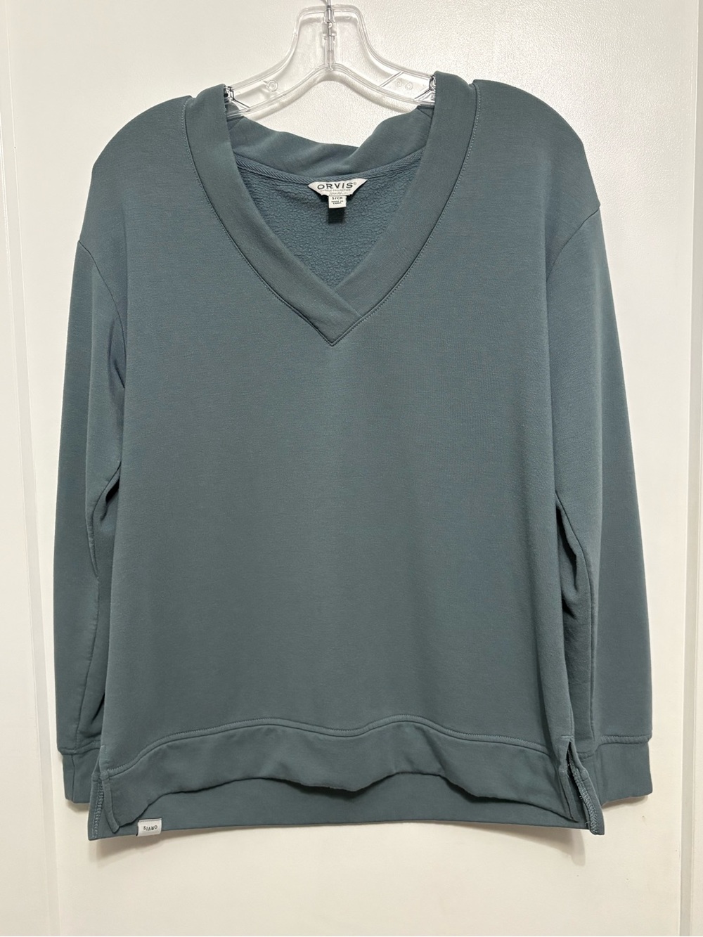 Orvis Women's Slate Green V-Neck Pullover Top Size Small